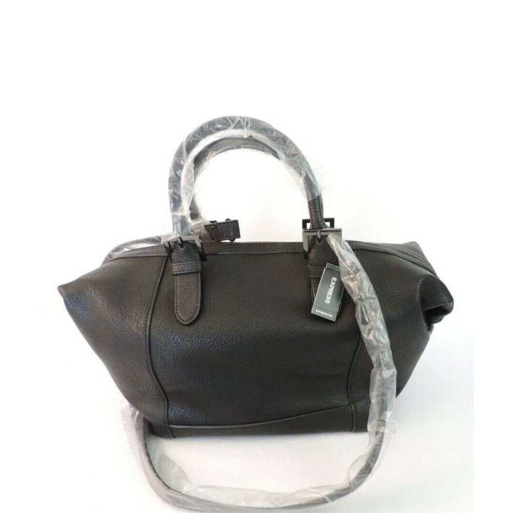 New York and Company Satchel Purse Black Detachable Strap Gunmetal Hardware NWT